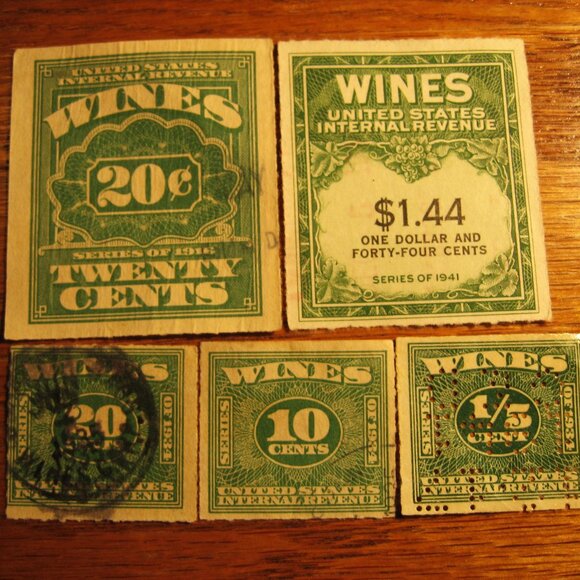Assortment of wine stamps from 1916, 1934 and 1941 - Picture 1 of 1